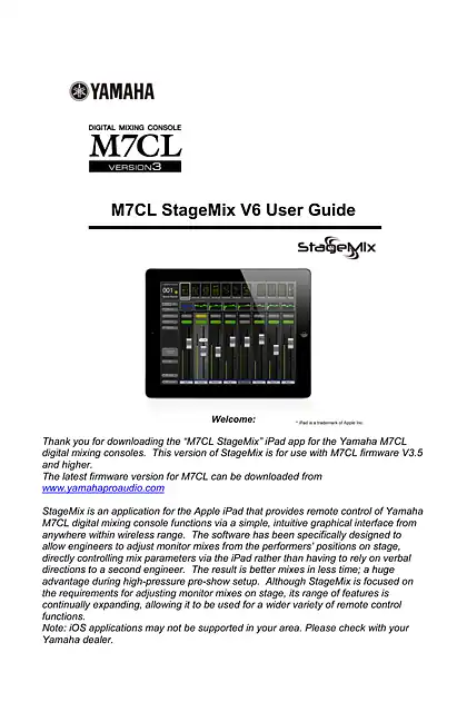 yamaha雅马哈M7CL StageMix V6 User Guide